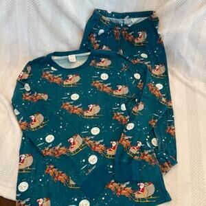 new hanna andersson santa reindeer matching pajamas size medium M